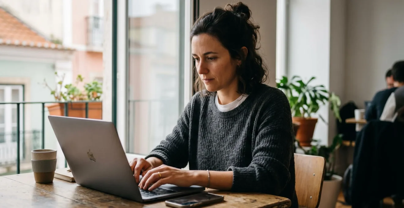 Professionnel nomade travaillant dans un environnement de voyage connecté avec équipements tech