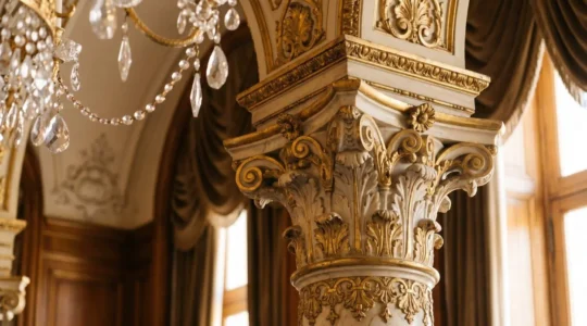 Détail architectural d'un palace historique parisien évoquant le patrimoine et l'élégance intemporelle